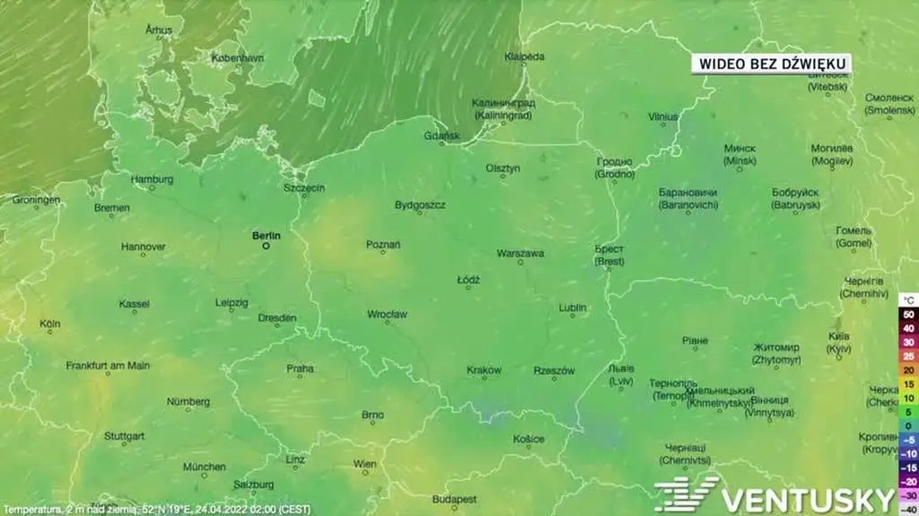 Prognozowana temperatura w dniach 24-28