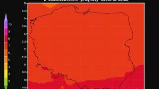 Prognoza indeksu UV na 26 czerwca 2022 r. z zastosowaniem prognozy zachmurzenia