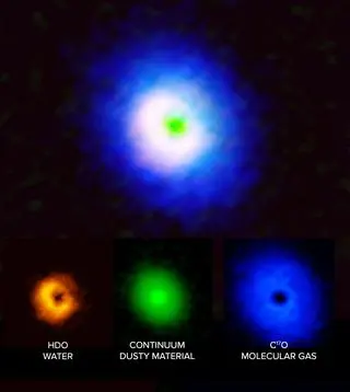 Dysk wokół gwiazdy V883 Orionis. Zdjęcia ALMA