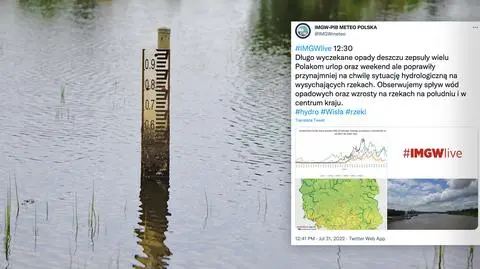 Deszczu tak dużo, że przekroczone są stany ostrzegawcze. Sytuacja "przynajmniej na chwilę się poprawiła"