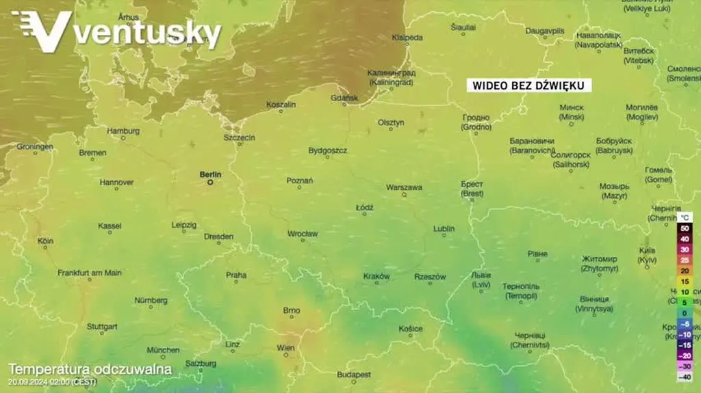 Prognozowana temperatura w kolejnych dniach