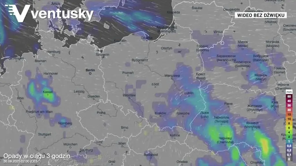 Opady w kolejnych dniach