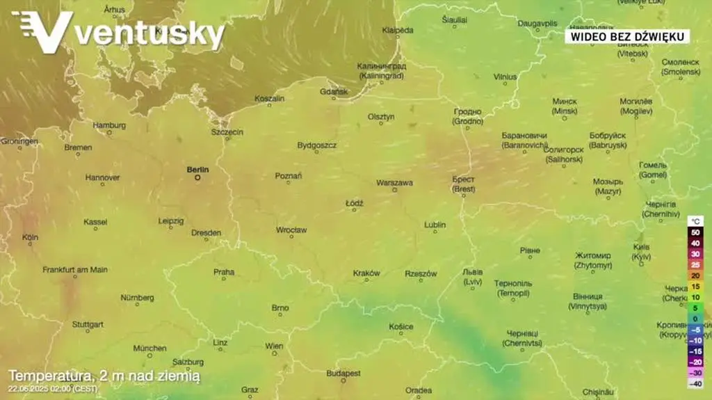 Prognozowana temperatura na kolejne dni