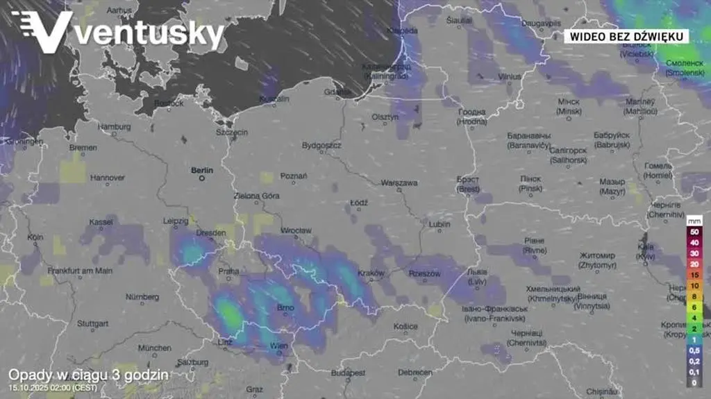 Prognozowane opady w kolejnych dniach