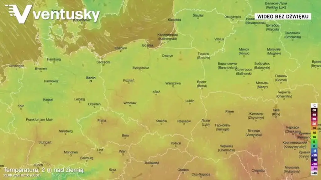 Prognozowane temperatury powietrza w kolejnych dniach