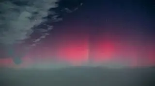 Zorza polarna w Salgotarjan na Węgrzech