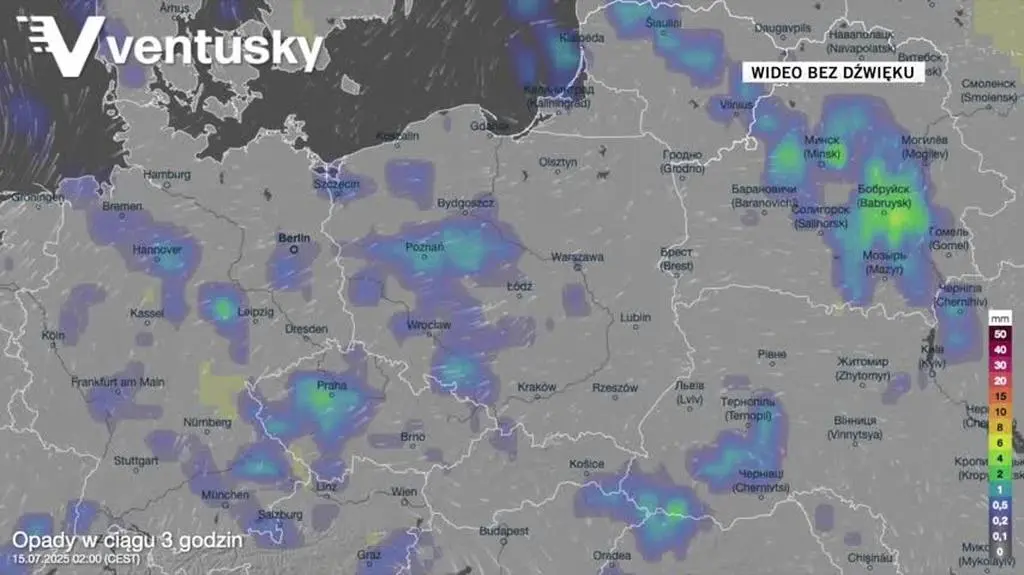 Prognozowane opady