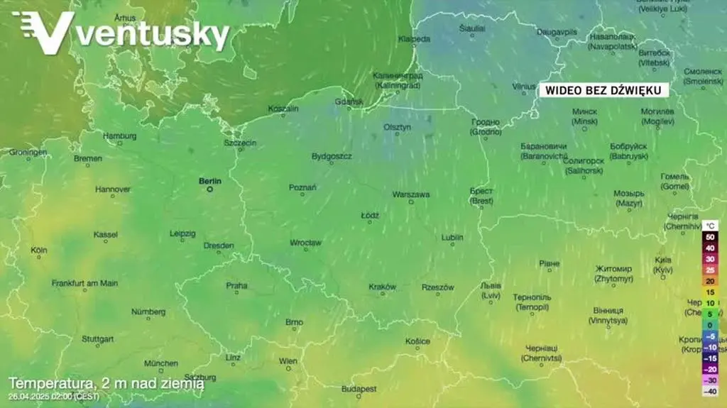 Prognozowana temperatura w kolejnych dniach