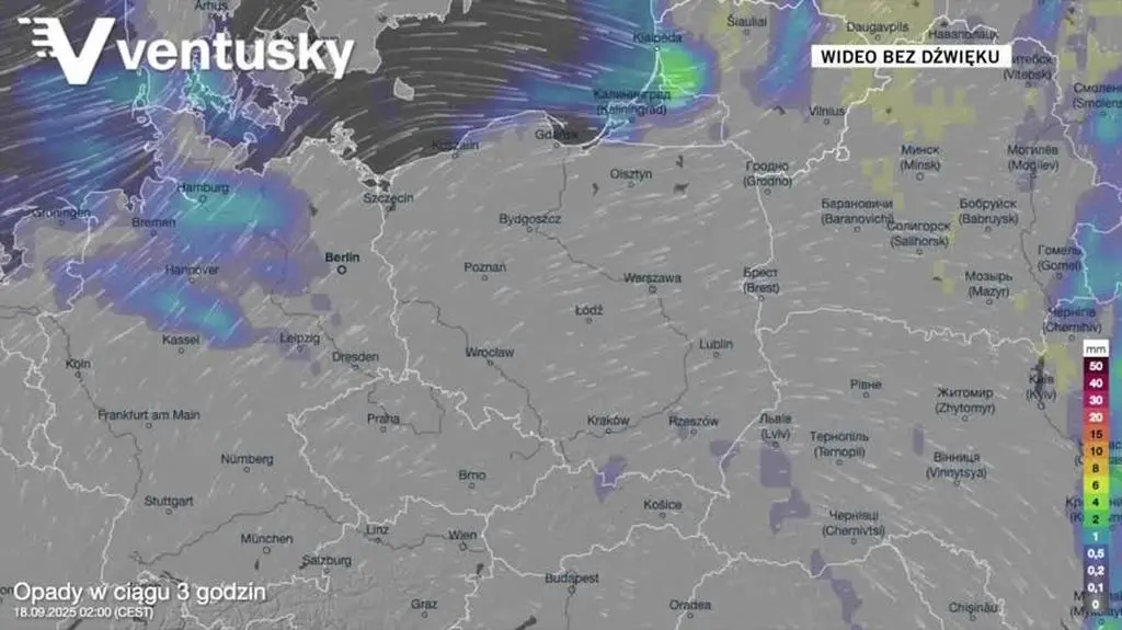 Prognozowane opady w kolejnych dniach
