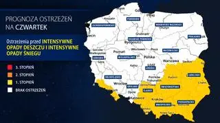 Prognoza zagrożeń IMGW na czwartek