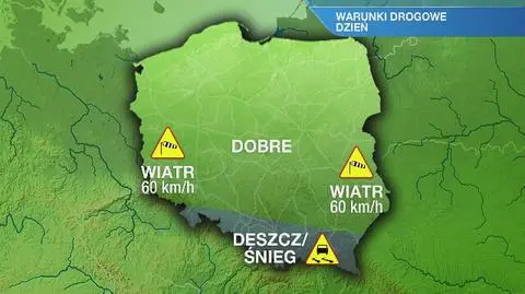 Warunki drogowe w poniedziałek