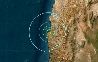 Lokalizacja trzęsienia ziemi w Chile