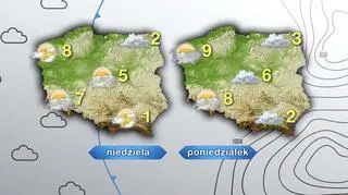 Prognoza pogody na niedzielę i poniedziałek