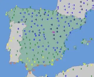 Temperatura minimalna w Hiszpanii 14.01.2022