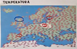 Temperatury w Europie we wtorek