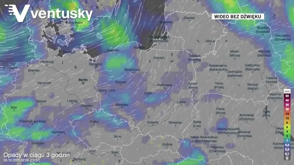 Prognozowane opady w kolejnych dniach