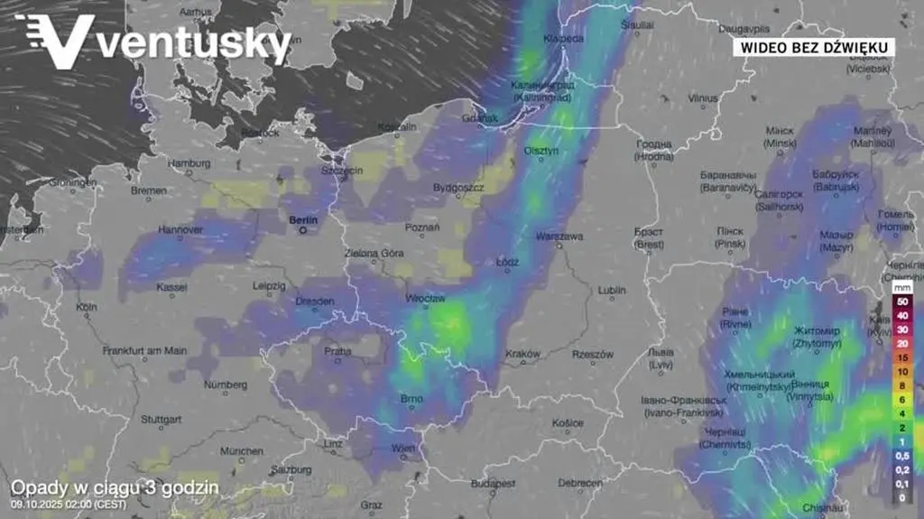 Prognozowane opady w kolejnych dniach