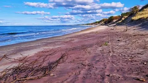 Piasek na plaży w Mielnie zmienił kolor