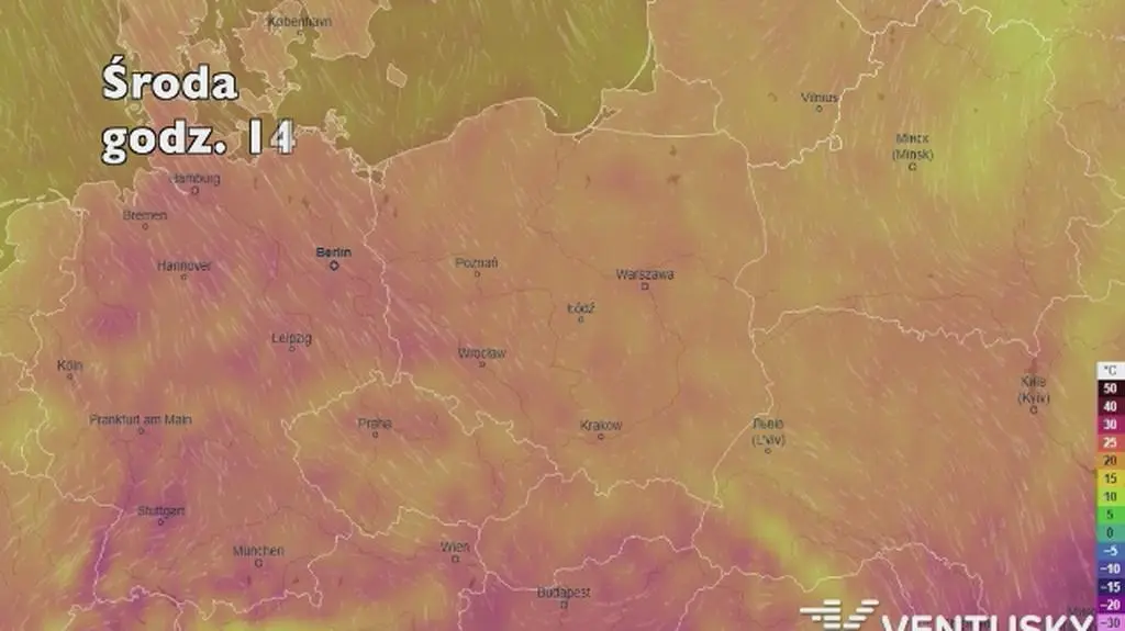 Temperatura w najbliższych dniach (ventusky