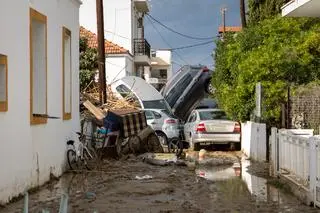 Rodos po gwałtownej powodzi