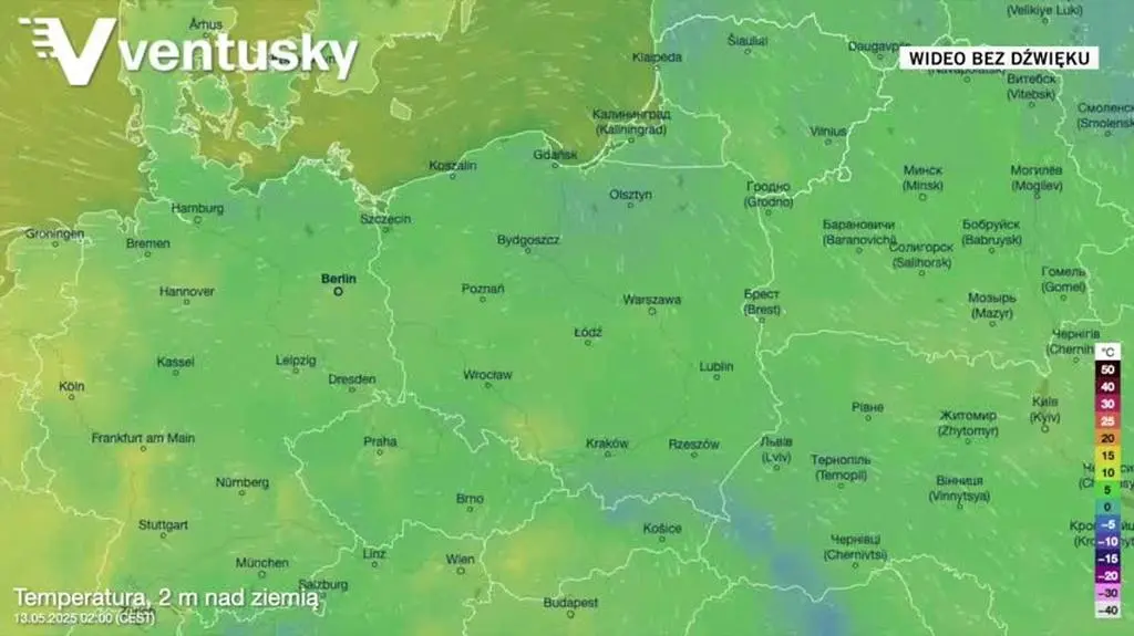 Prognozowana temperatura w kolejnych dniach