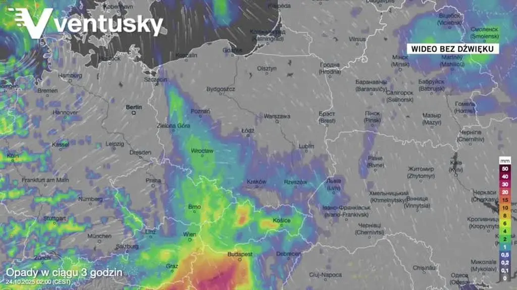 Wędrówka opadów przez Polskę