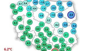 Temperatura minimalna w nocy z soboty na niedzielę