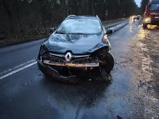 Drzewo spadło na samochód w Puszczykowie