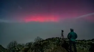 Zorza polarna w Salgotarjan na Węgrzech