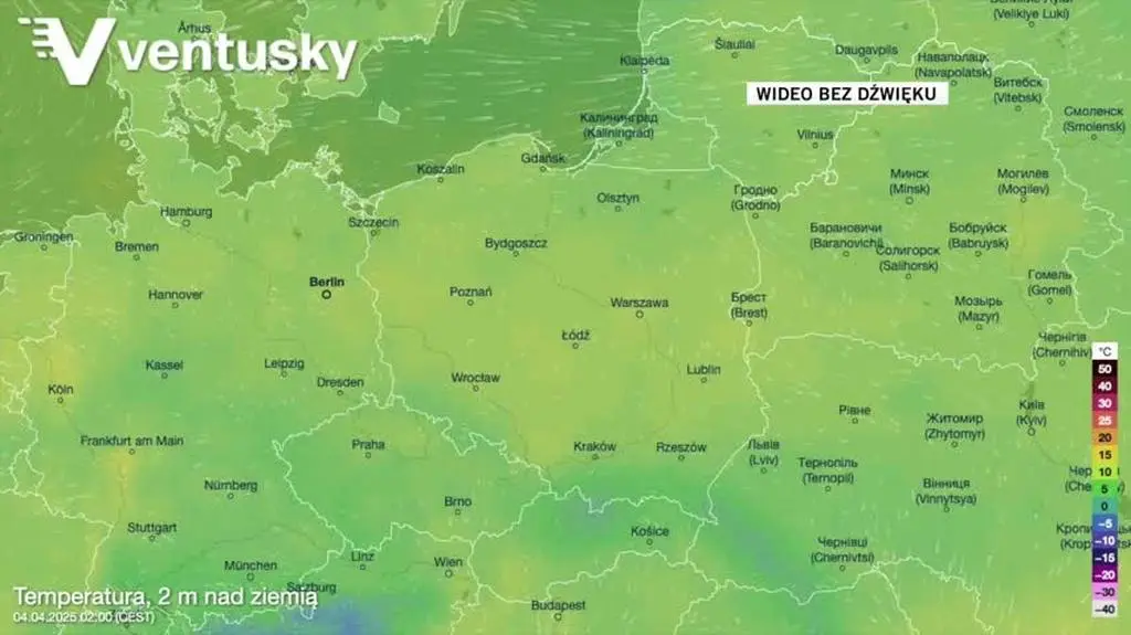 Prognozowana temperatura powietrza w kolejnych dniach