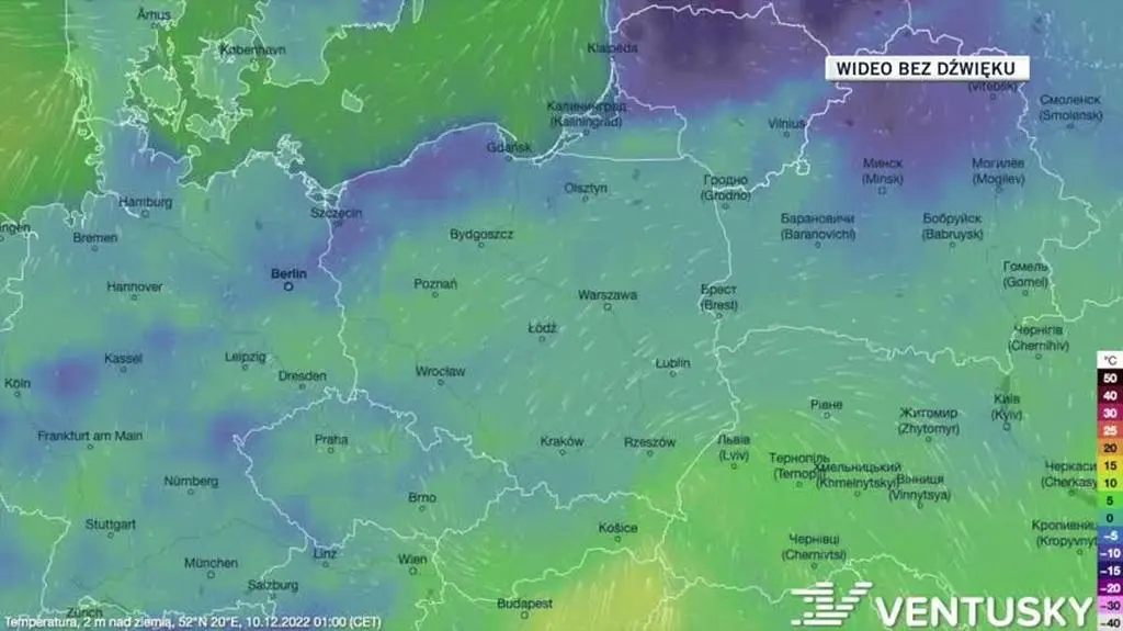 Prognozowana temperatura w kolejnych dniach