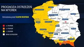 Prognoza zagrożeń meteorologicznych na wtorek