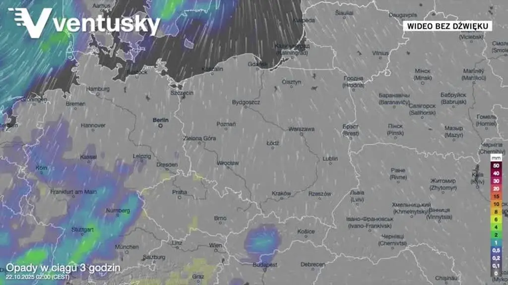 Prognozowane opady w kolejnych dniach