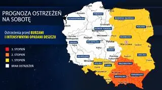 Prognoza zagrożeń IMGW na sobotę