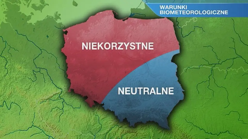 Warunki biometeorologiczne w poniedziałek