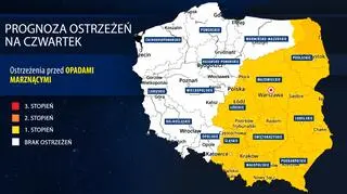 Prognoza zagrożeń IMGW na czwartek