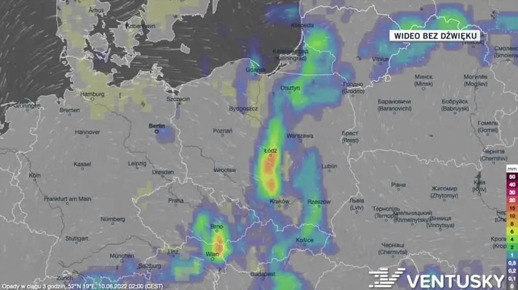 Prognoza opadów na kolejne dni