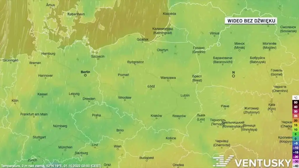 Prognoza temperatury w dniach 01-05
