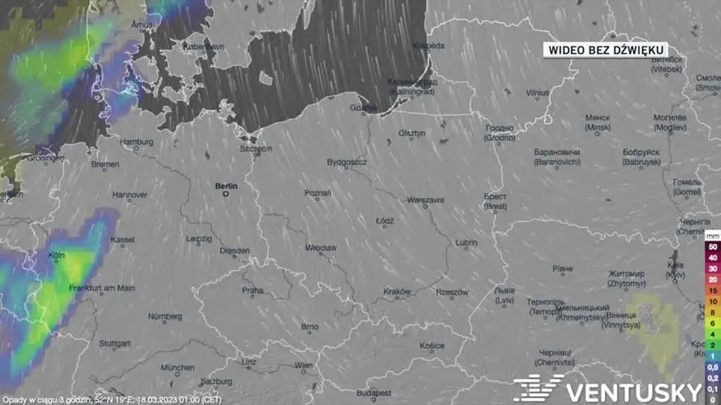 Prognozowane opady w dniach 18-22