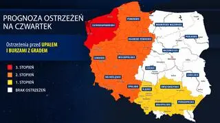 Prognoza zagrożeń IMGW na czwartek