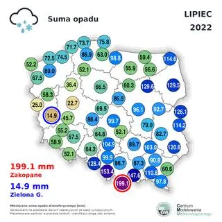 Suma opadów w lipcu