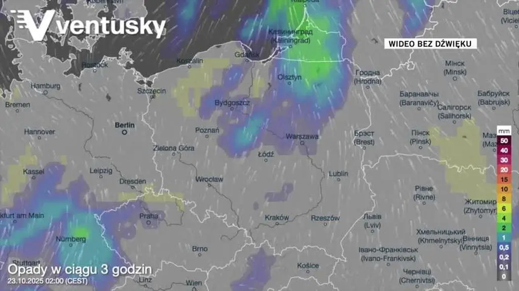 Prognozowane opady w kolejnych dniach