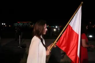 Aleksandra Uznańska-Wiśniewska podczas pożegnania astronautów w Centrum Kosmicznym Johna F. Kennedy’ego na przylądku Canaveral w amerykańskim stanie Floryda
