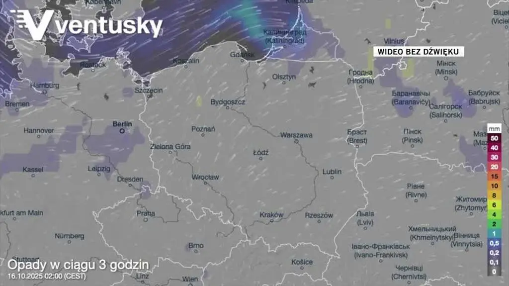 Porgnozowane opady w kolejnych dniach