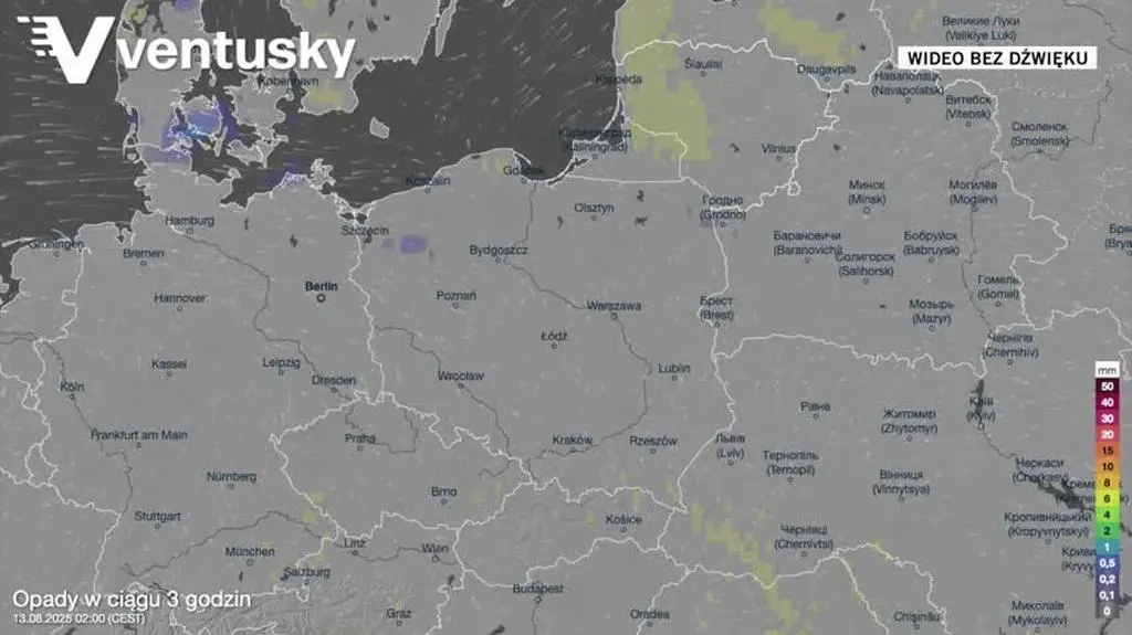 Prognozowane opady deszczu w kolejnych dniach 