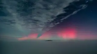 Zorza polarna w Salgotarjan na Węgrzech