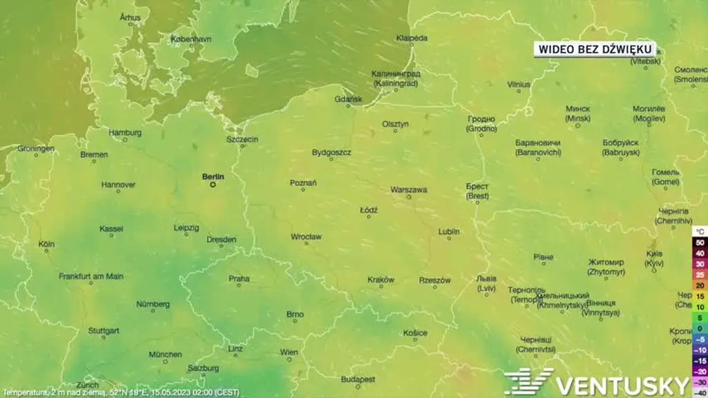 Prognozowana temperatura w kolejnych dniach