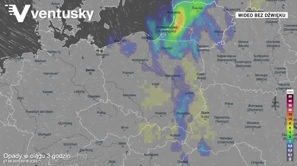 Prognozowane opady w kolejnych dniach