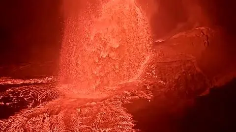 Fontanny lawy z wulkanu Kilauea