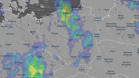 Prognozowane opady deszczu w piątek o godz. 20
